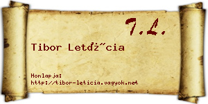 Tibor Letícia névjegykártya